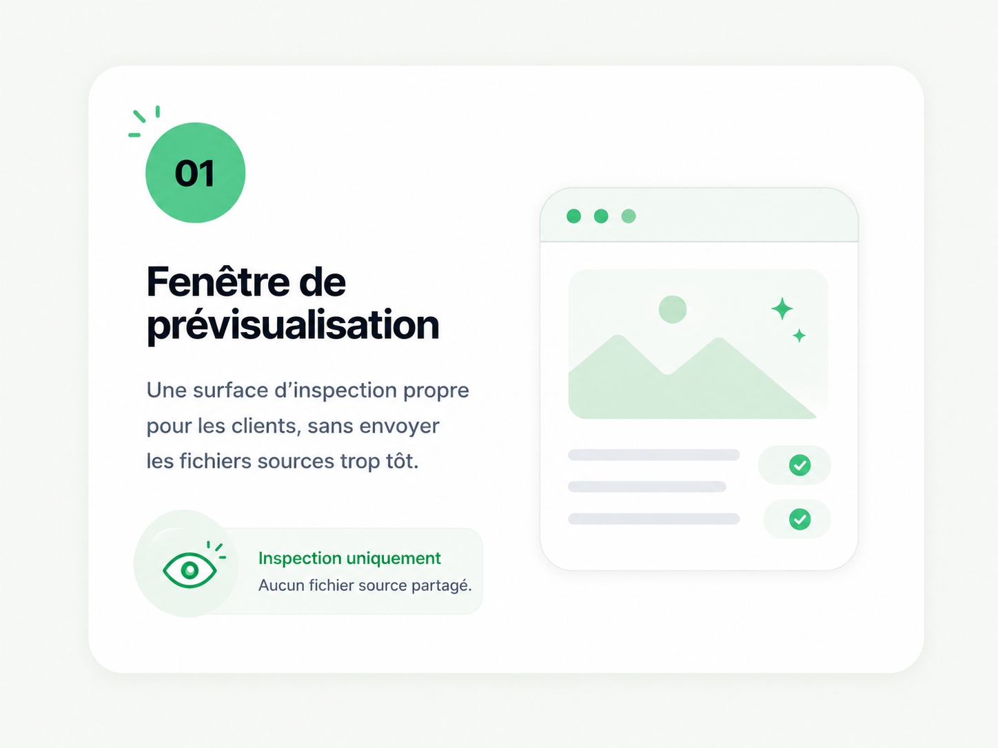 Fenêtre de livraison d'aperçu